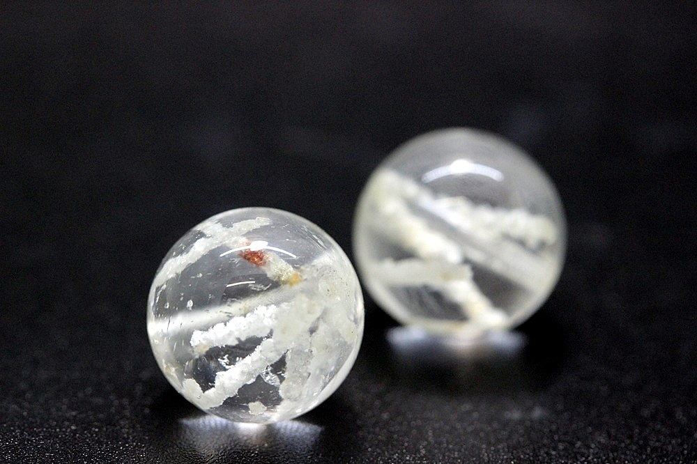 Jardin Blanc（ジャルダン・ブラン） ホワイトガーデンクォーツ 粒売り 約12mm（2石限定） 金運・浄化・人間関係調整の天然石 天然石パワーストーン通販 ジュ・オーヴの画像