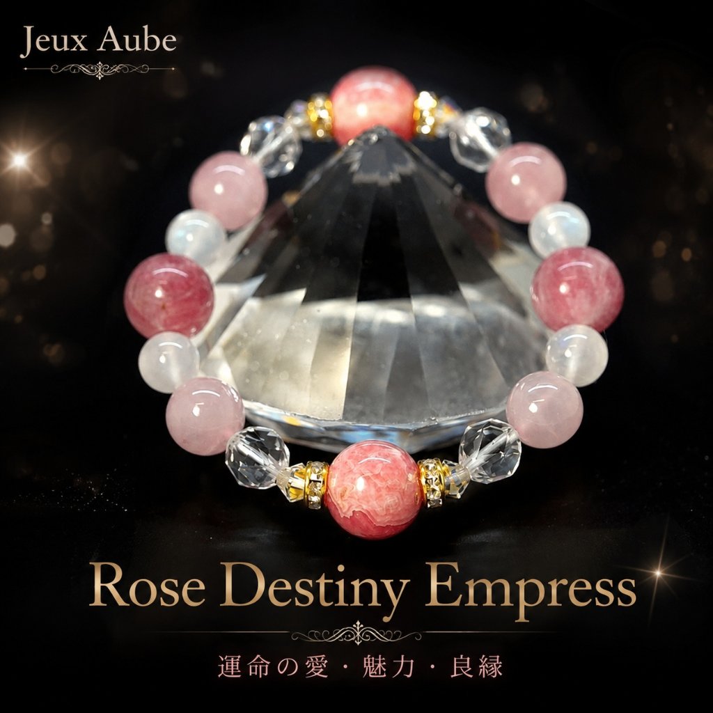 Rose Destiny Empress（ローズ・デスティニー・エンプレス） 運命の愛・魅力覚醒・薔薇色の人生を導く高波動ブレスレット 天然石パワーストーン通販 ジュ・オーヴの画像