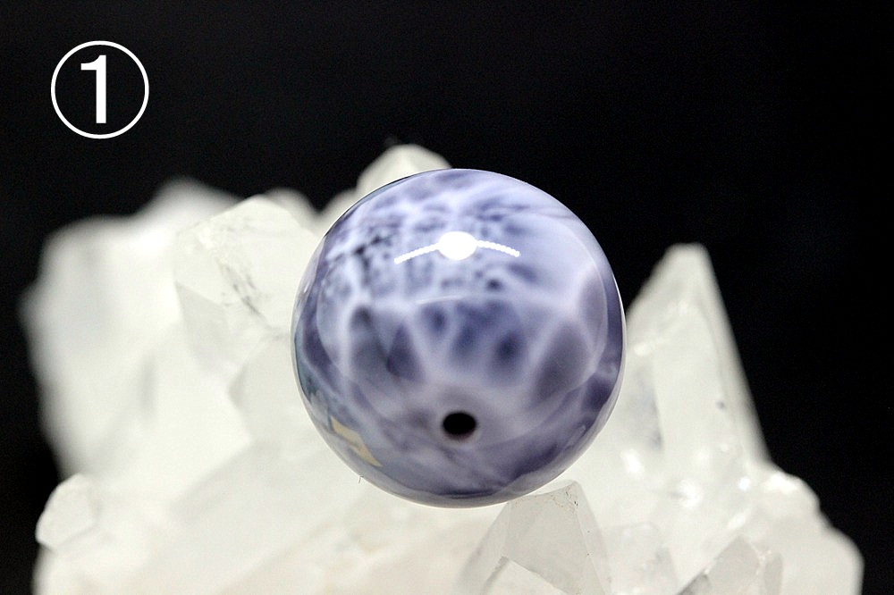 パープルラリマー Violet Oracle（ヴァイオレット・オラクル） 超希少 粒売り 約14.6mm・14.4mm 大玉 高次覚醒・魂浄化・天の導きを受け取る神秘石 天然石パワーストーン通販 ジュの画像