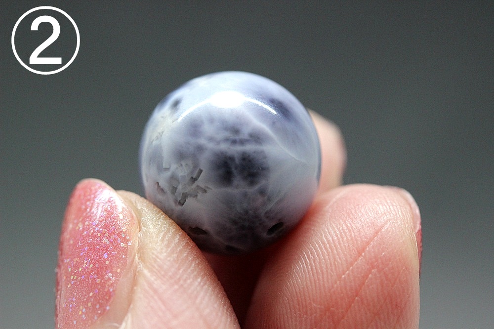 パープルラリマー Violet Oracle（ヴァイオレット・オラクル） 超希少 粒売り 約14.6mm・14.4mm 大玉 高次覚醒・魂浄化・天の導きを受け取る神秘石 天然石パワーストーン通販 ジュの画像