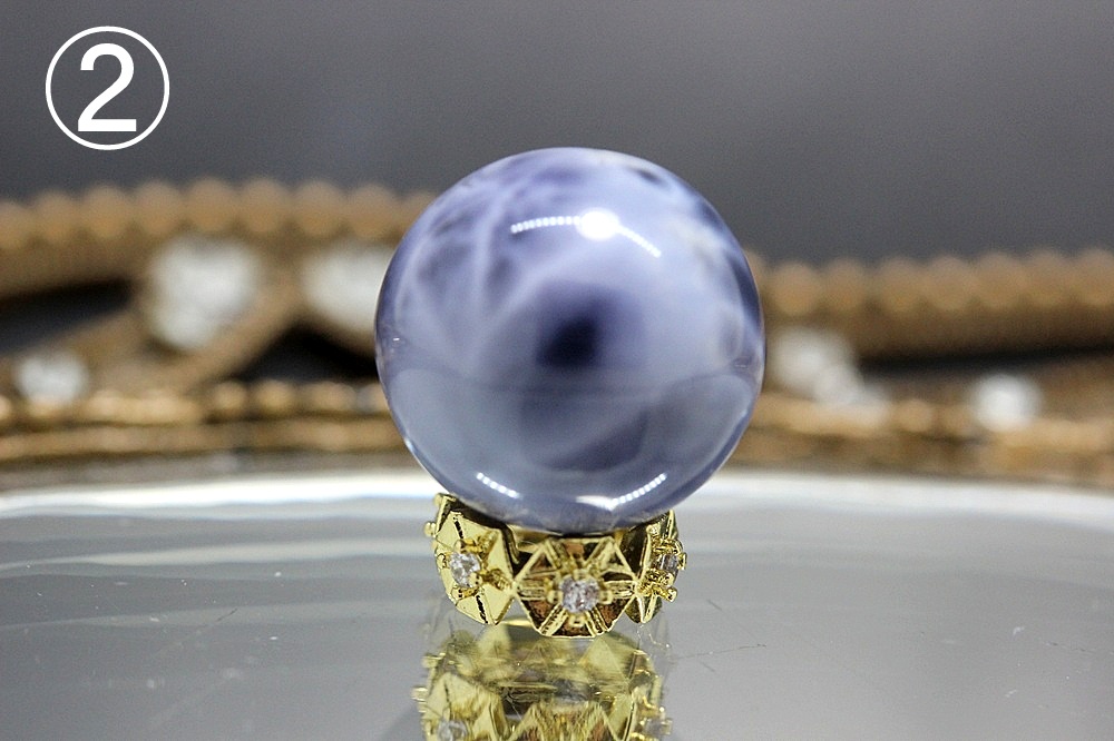 パープルラリマー Violet Oracle（ヴァイオレット・オラクル） 超希少 粒売り 約14.6mm・14.4mm 大玉 高次覚醒・魂浄化・天の導きを受け取る神秘石 天然石パワーストーン通販 ジュの画像