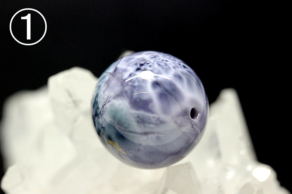 パープルラリマー Violet Oracle（ヴァイオレット・オラクル） 超希少 粒売り 約14.6mm・14.4mm 大玉 高次覚醒・魂浄化・天の導きを受け取る神秘石 天然石パワーストーン通販 ジュの画像
