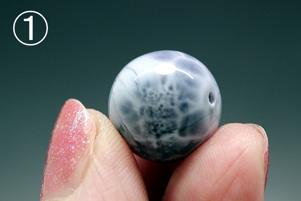 パープルラリマー Violet Oracle（ヴァイオレット・オラクル） 超希少 粒売り 約14.6mm・14.4mm 大玉 高次覚醒・魂浄化・天の導きを受け取る神秘石 天然石パワーストーン通販 ジュの画像