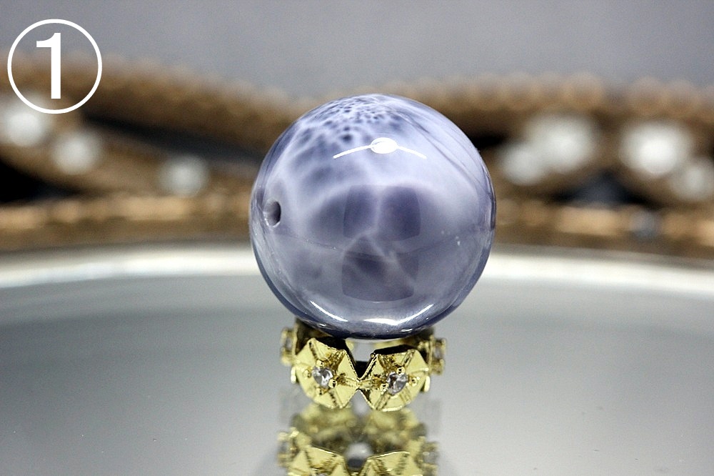 パープルラリマー Violet Oracle（ヴァイオレット・オラクル） 超希少 粒売り 約14.6mm・14.4mm 大玉 高次覚醒・魂浄化・天の導きを受け取る神秘石 天然石パワーストーン通販 ジュの画像