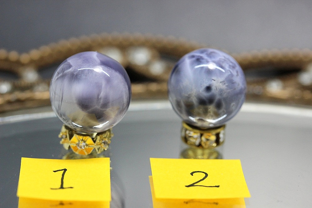 パープルラリマー Violet Oracle（ヴァイオレット・オラクル） 超希少 粒売り 約14.6mm・14.4mm 大玉 高次覚醒・魂浄化・天の導きを受け取る神秘石 天然石パワーストーン通販 ジュの画像
