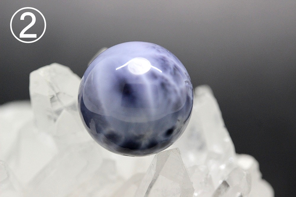 パープルラリマー Violet Oracle（ヴァイオレット・オラクル） 超希少 粒売り 約14.6mm・14.4mm 大玉 高次覚醒・魂浄化・天の導きを受け取る神秘石 天然石パワーストーン通販 ジュの画像