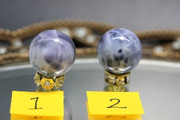 パープルラリマー Violet Oracle（ヴァイオレット・オラクル） 超希少 粒売り 約14.6mm・14.4mm 大玉 高次覚醒・魂浄化・天の導きを受け取る神秘石 天然石パワーストーン通販 ジュの画像