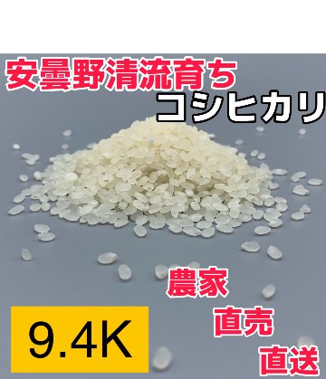 乾式無洗米【コシヒカリ白米9.4kg一等米】安曇野産自家製　送料無料（北海道・九州・沖縄は送料有料）の画像