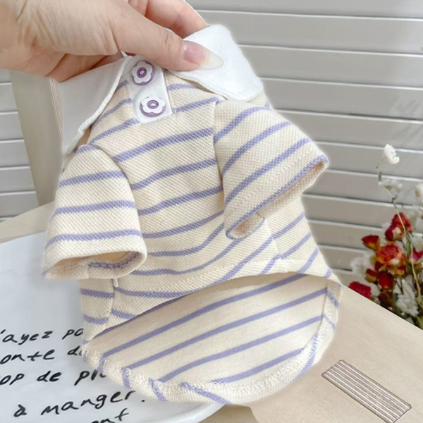 名入れ 服 犬 ボーダー ペット 服 犬 わんちゃん オリジナル お名前入り ワン おさんぽ お散歩 贈り物 ペット用品 ギフト ペット服 おしゃれ 名前入 [ 飾りボタン付ボーダ ]　お花の画像