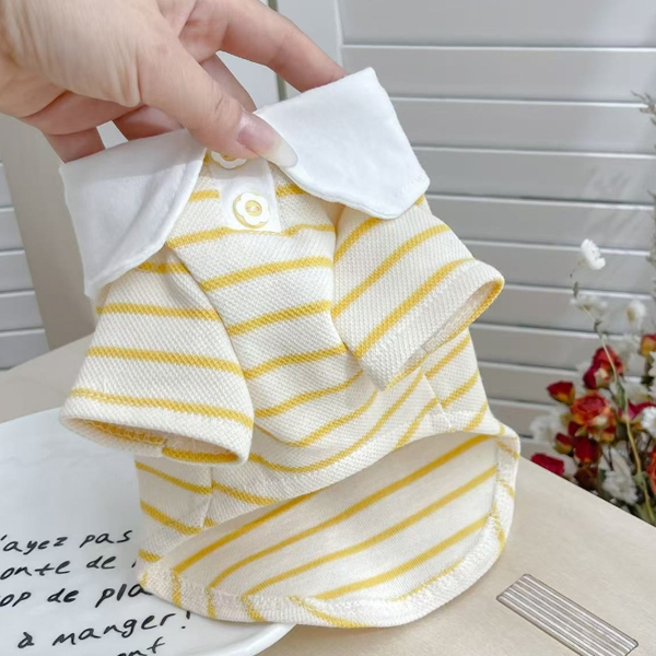 名入れ 服 犬 ボーダー ペット 服 犬 わんちゃん オリジナル お名前入り ワン おさんぽ お散歩 贈り物 ペット用品 ギフト ペット服 おしゃれ 名前入 [ 飾りボタン付ボーダ ]　お花の画像