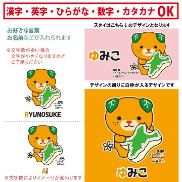 ベビースタイ（愛媛県クッションみきゃん）出産祝いに最適！かわいい名入れ（ネーム入り）bibの画像