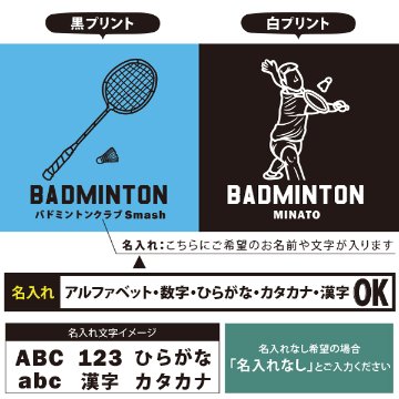 名入れ ナップサック バドミントン 新年度 体操服入れ ランドリーバッグ リュック おきがえ 袋 お着替え バッグ ［ ポリナップ バドミントンイラスト ] バドミントンボール 試合 部活 習い事の画像