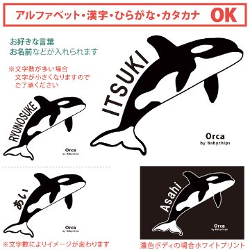 名入れ ナップサック シャチ 水族館 オルカ 鯱 killer whale オルカ クジラ Orcinus orca 新年度 体操服入れ ランドリーバッグ リュック ［ポリナップ シャチ ] おきがえの画像