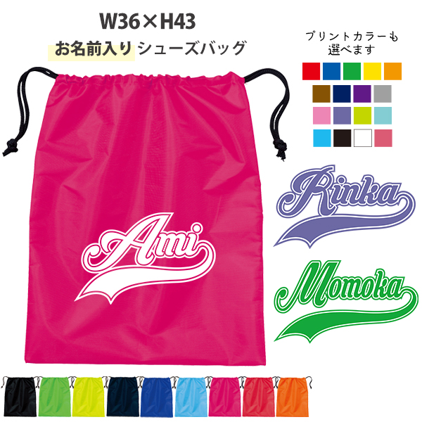 名入れ シューズバッグ 靴入れ チーム名 バッグ 名前入り 巾着 体操服入れ おきがえ 袋 お着替え ［シューズ cheer （ チア ） ] コーチ チーム お礼 クラブ 試合 部活 習い事 ギフトの画像