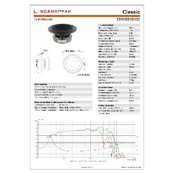 Scan-Speak Classic 18W/8545K00（ペア）の画像