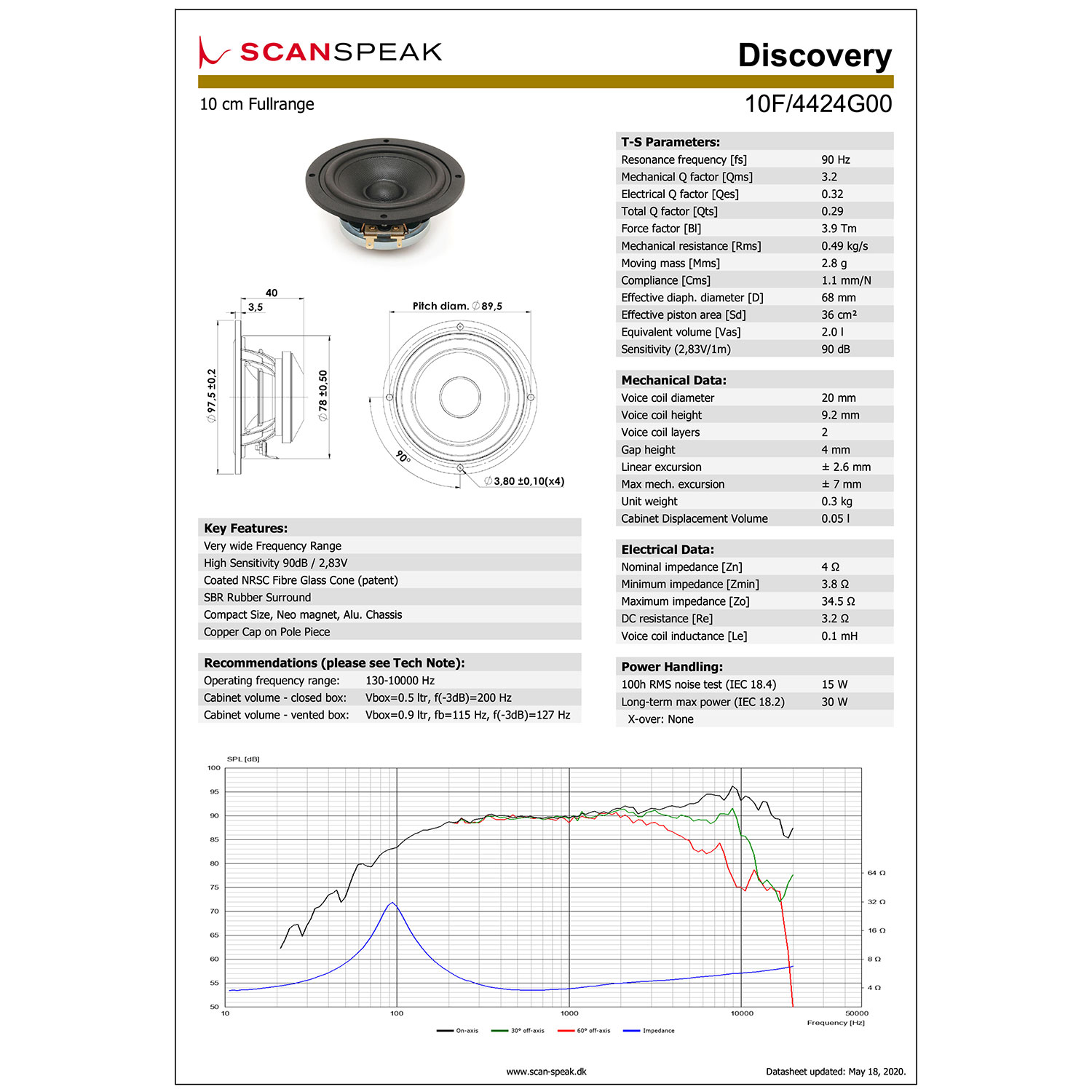 Scan-Speak Discovery 10F/4424G00（ペア）の画像