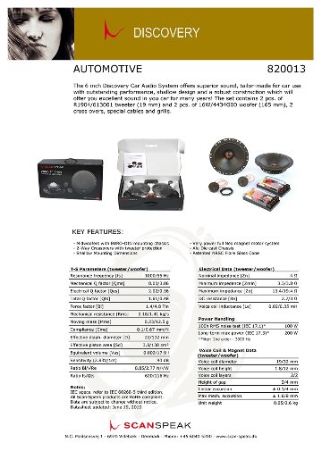 Scan-Speak Automotive 820013（セット）画像