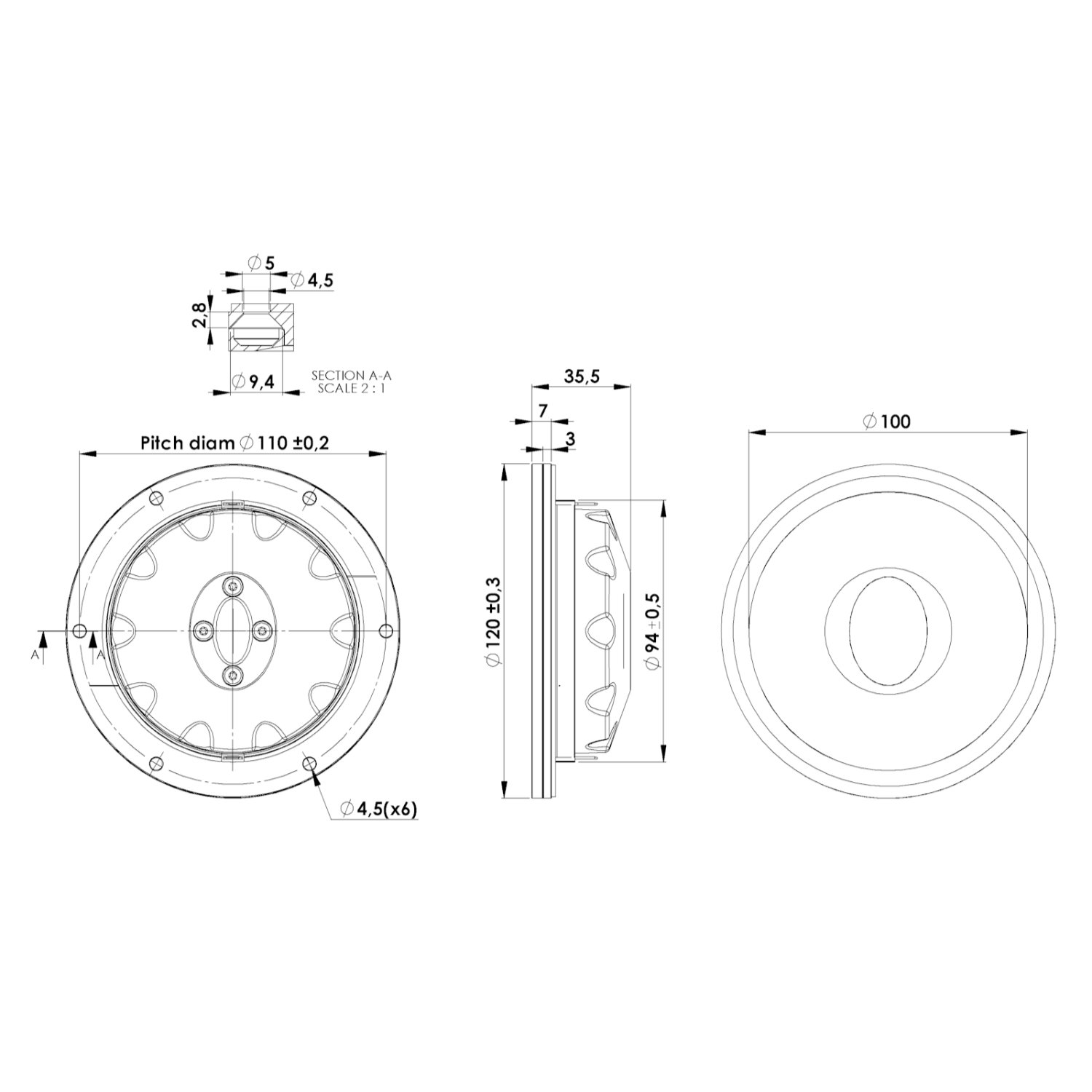 Scan-Speak Ellipticor D3404/552000（ペア）の画像