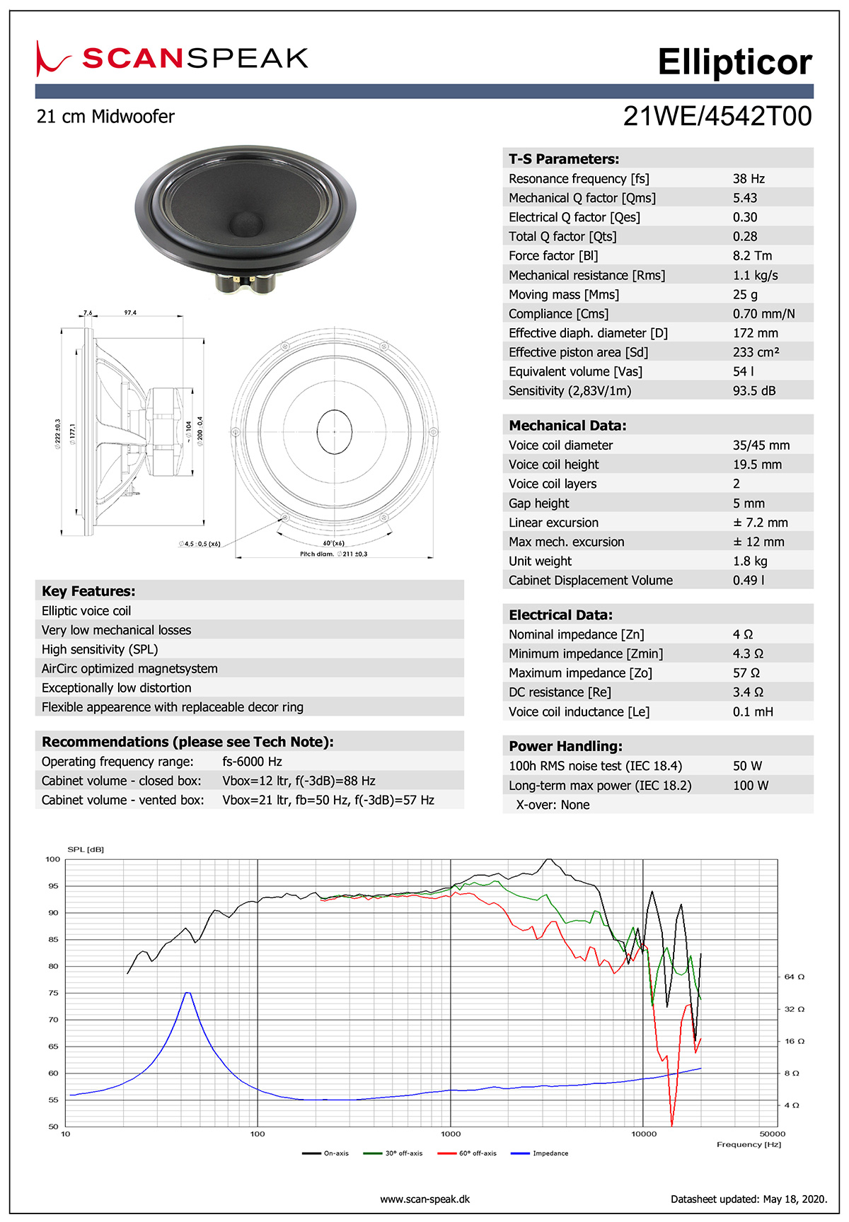 Scan-Speak Ellipticor 21WE/4542T00（ペア）の画像