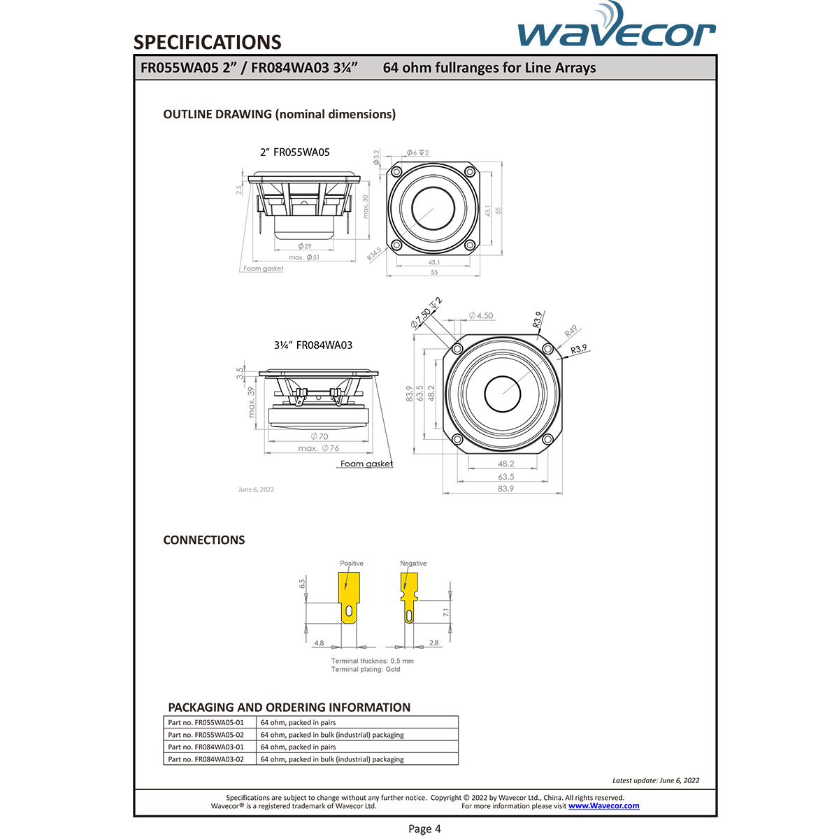 Wavecor FR055WA05 [ペア]画像
