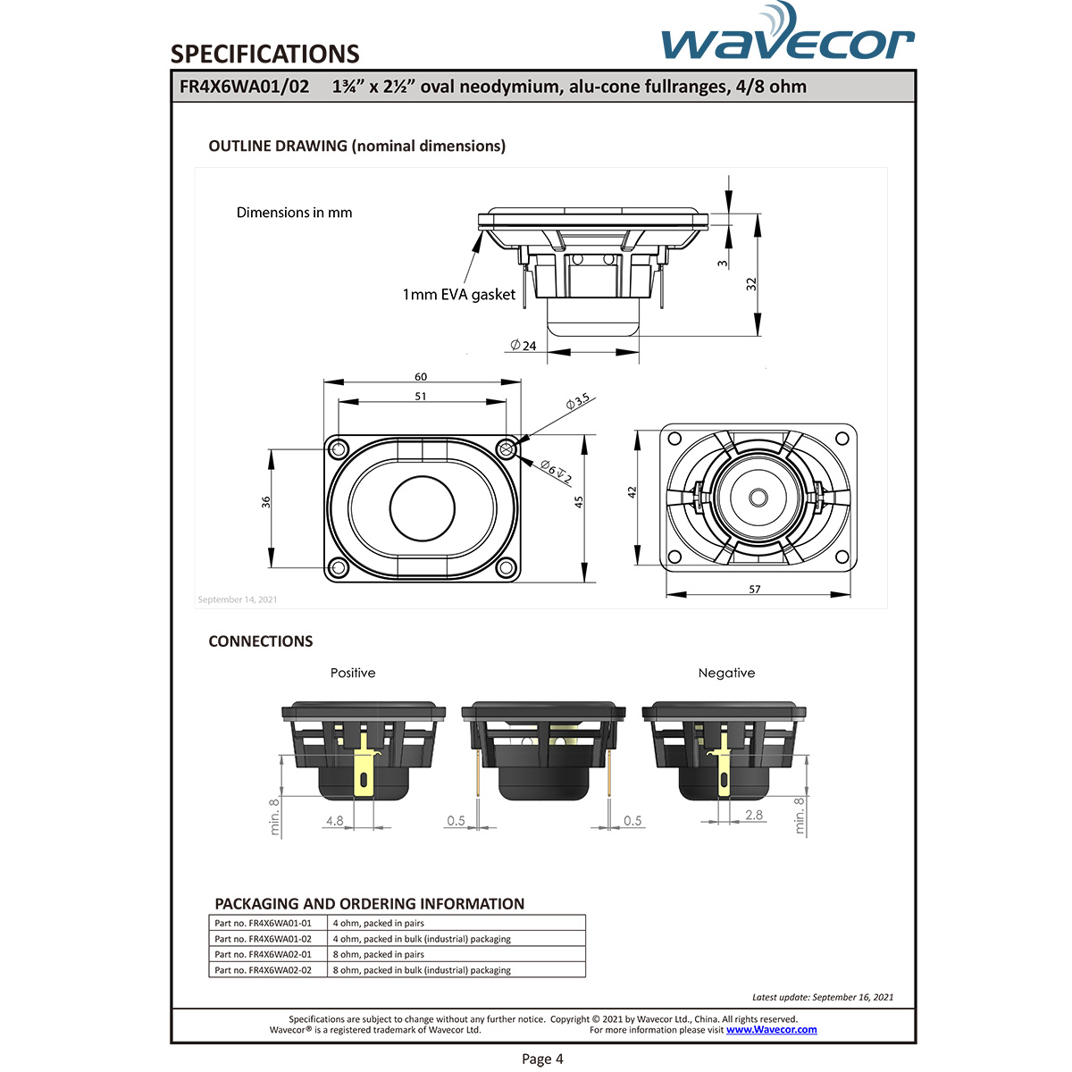Wavecor FR4X6WA02 [ペア]画像