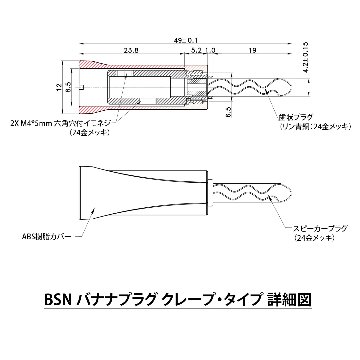 BSN バナナプラグ クレープ・タイプ [4本セット]の画像