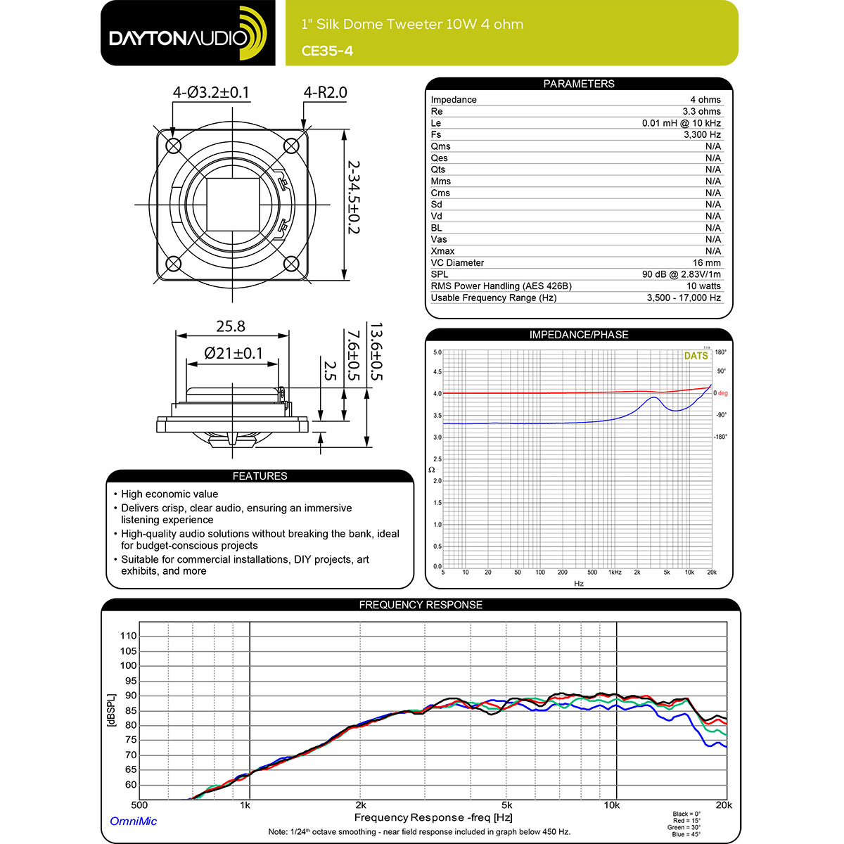 Dayton Audio CE35-4の画像