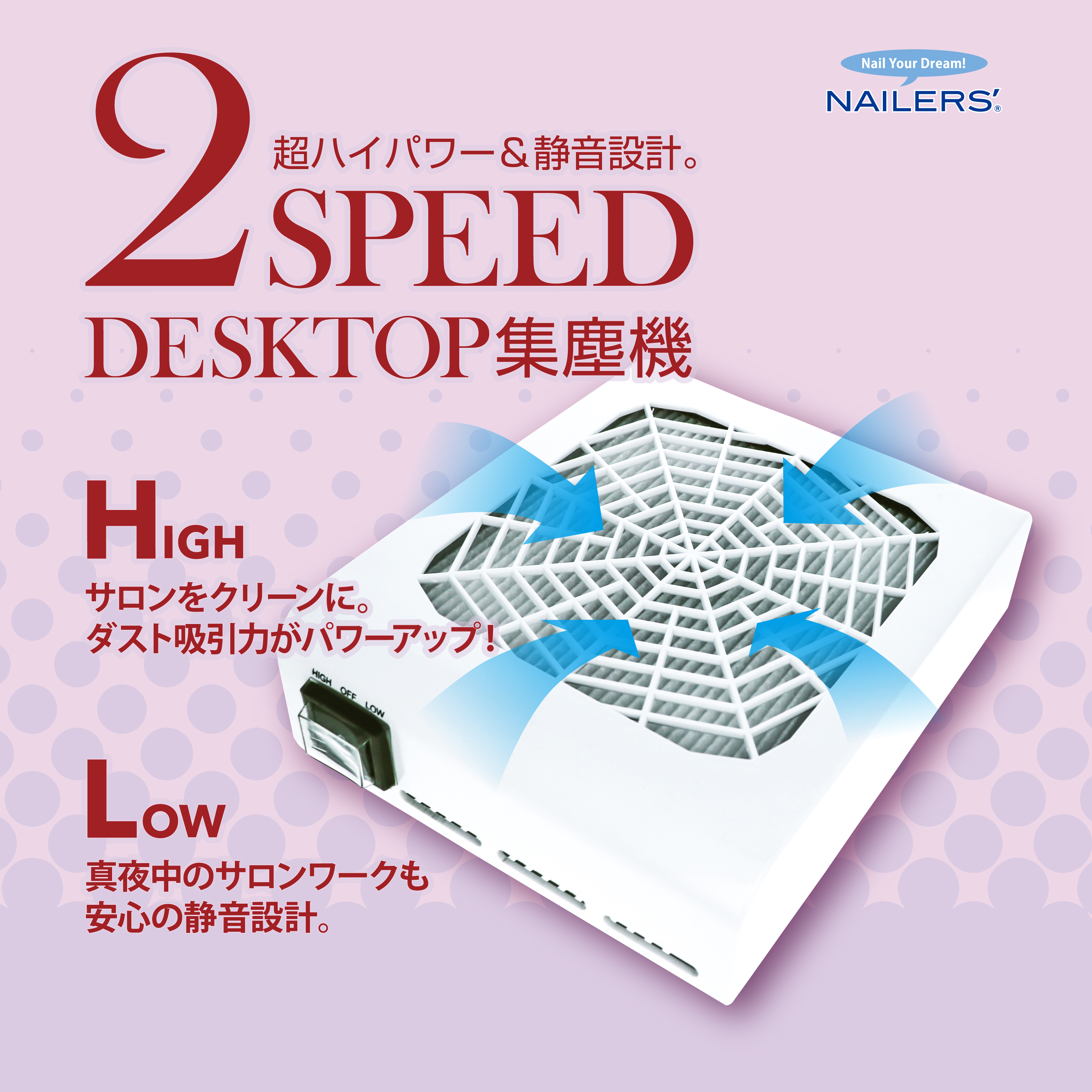 NAILERS' 2スピード デスクトップ集塵機(2DT-2)画像