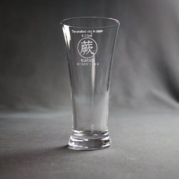 蕨グラス09　ビールグラス　　地名グラス画像