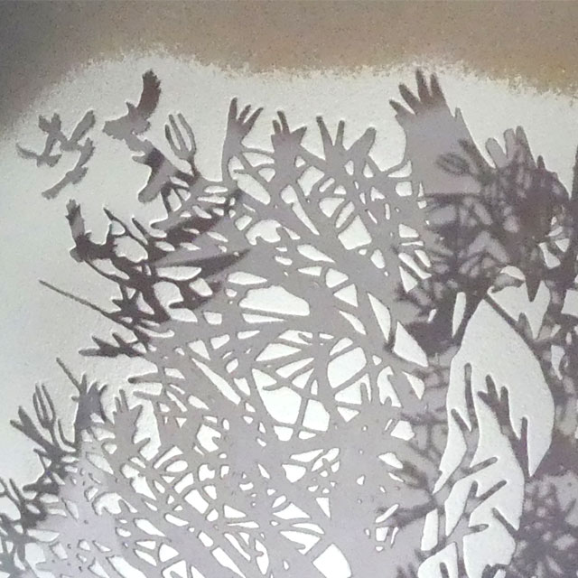 八咫烏の森　ヤタガラスシリーズ　蕨硝子　被せガラス　紫色　ロックグラス画像