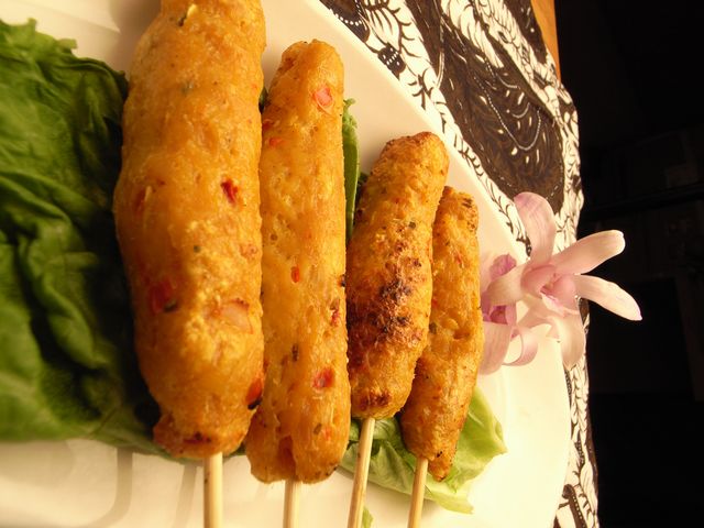 バリ風鶏つくねの串焼き4本セット/Sate lilit Bali 4tusuk　【halal】画像