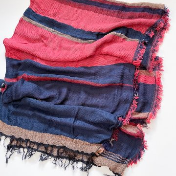 roots shawl middle "tamaki niime" wool画像
