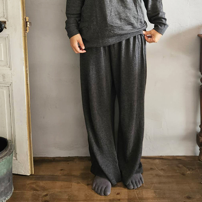 バンブーコットンあったかワイドパンツ：ユニセックス(癒布パンツ)画像