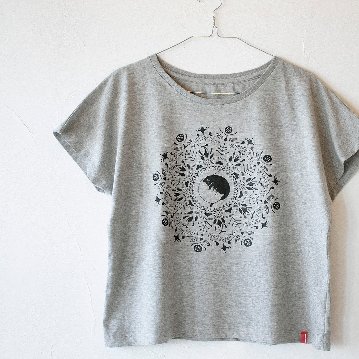 ねこの曼荼羅Tシャツ（グレー）の画像
