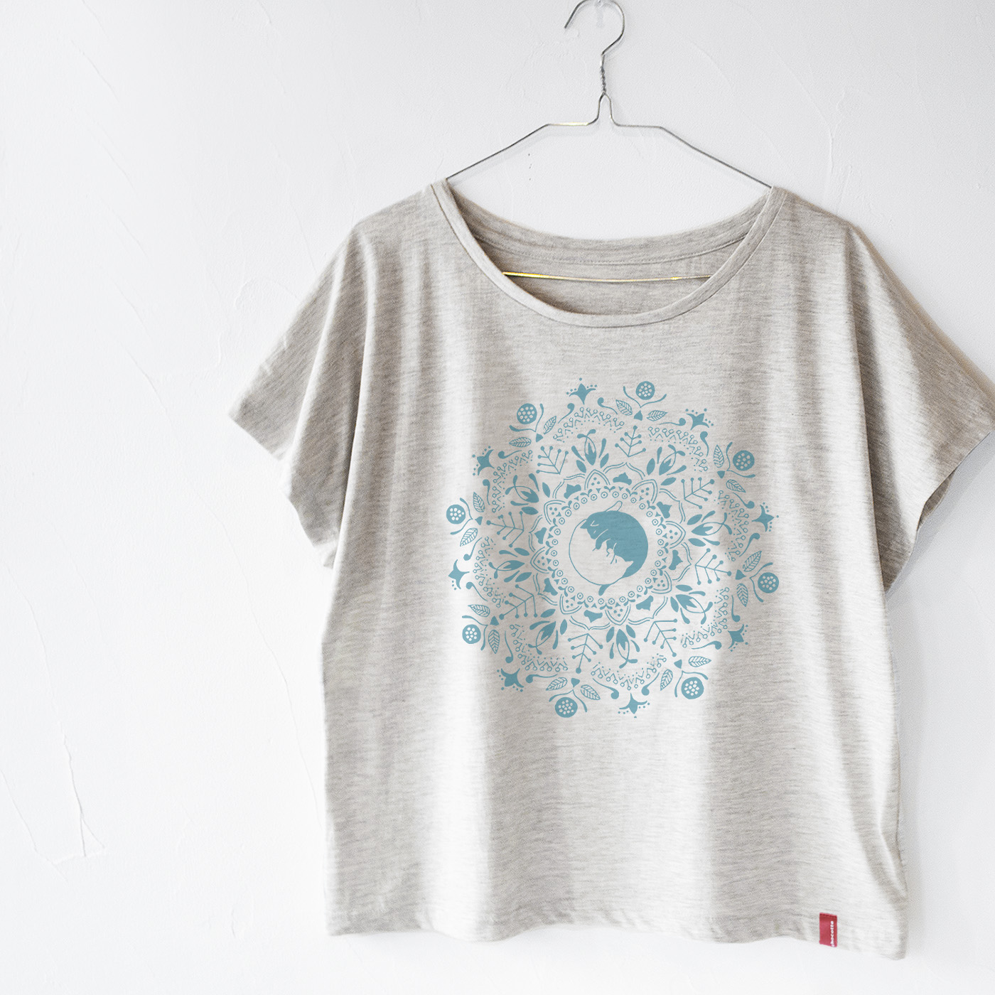 ねこの曼荼羅Tシャツ（アクアブルー）の画像