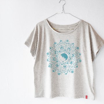 ねこの曼荼羅Tシャツ（アクアブルー）の画像