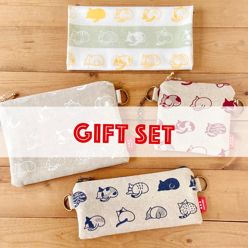 ねこのおしり＊選べるギフトセット（手ぬぐい＆ケース）の画像