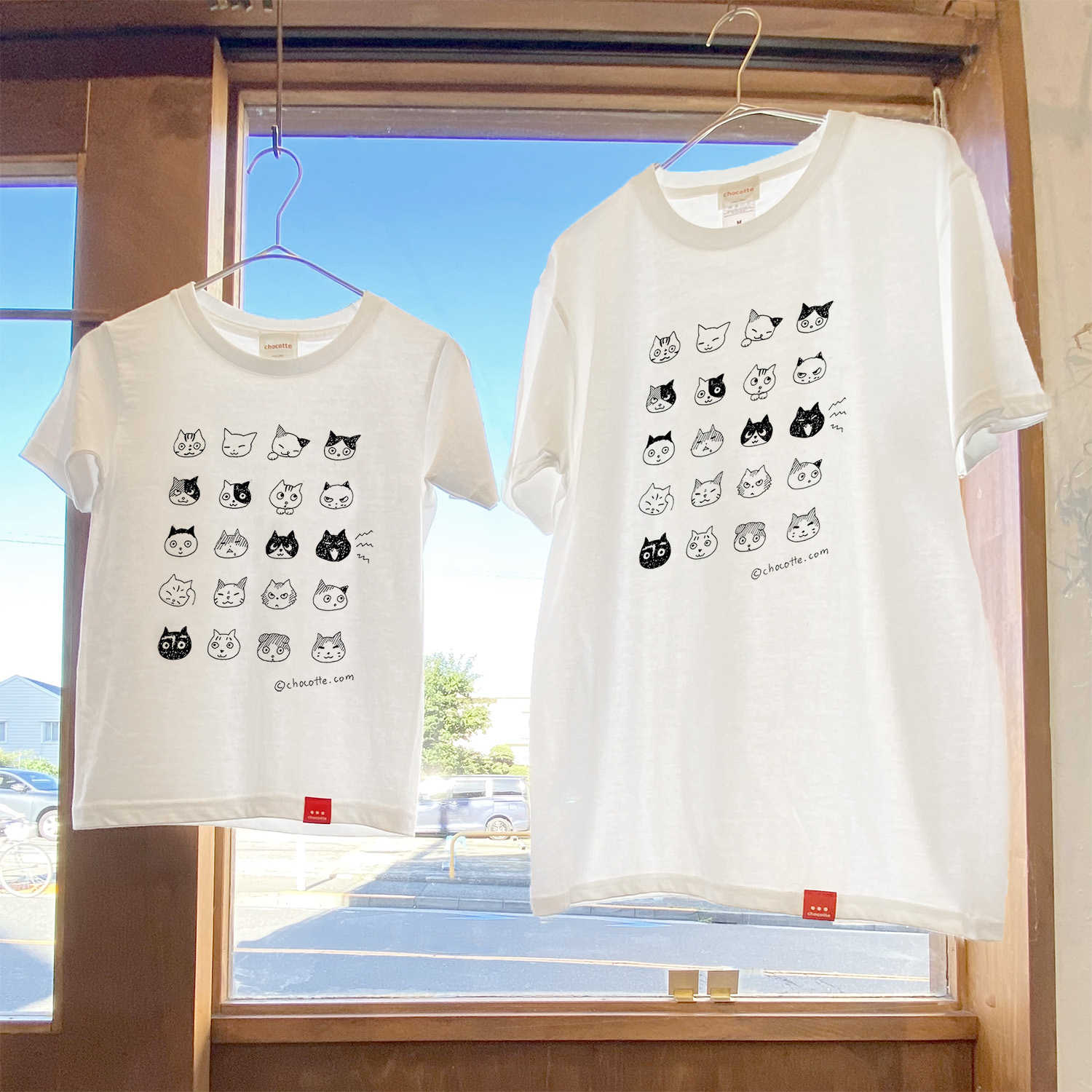 キッズ用・ねこのかおTシャツの画像