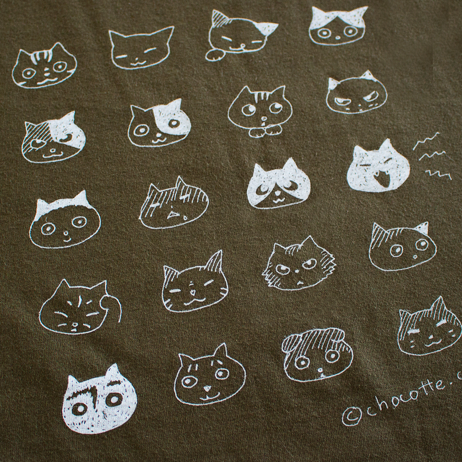 キッズ用・ねこのかおTシャツの画像