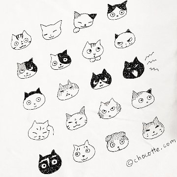 キッズ用・ねこのかおTシャツの画像