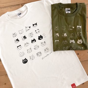 キッズ用・ねこのかおTシャツの画像