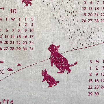 2026年リネンカレンダー（ボルドー）の画像