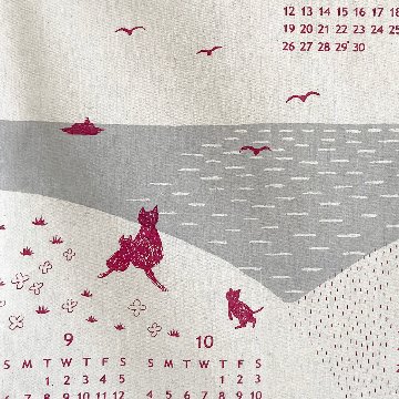 2026年リネンカレンダー（ボルドー）の画像