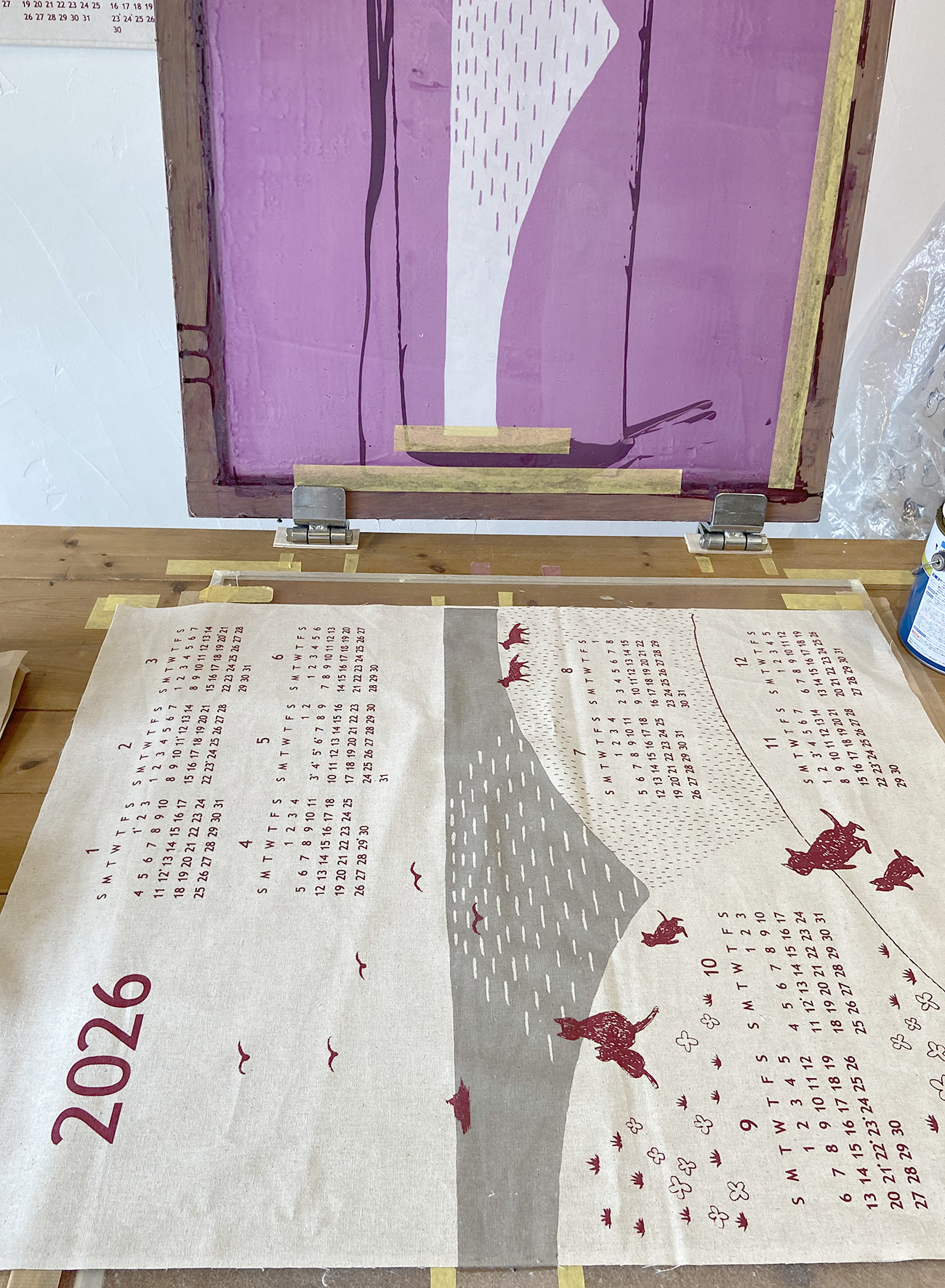 2026年リネンカレンダー（インディゴブルー）の画像