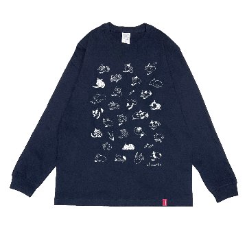 ねこのおしり・ロンT（ネイビー）の画像