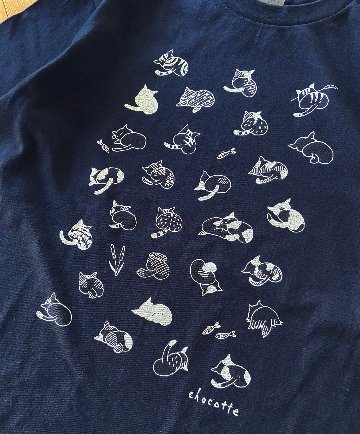 ねこのおしり・ロンT（ネイビー）の画像