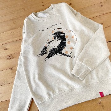 （訳ありSALE）グルーミングねこのスウェット（Lサイズ） の画像
