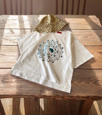 ねこの曼荼羅ビッグシルエットT（ブルーグラデ）の画像