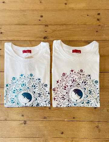 ねこの曼荼羅ビッグシルエットT（ブルーグラデ）の画像