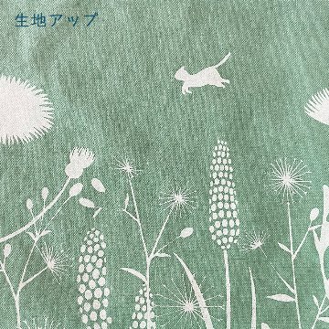 「あざみとねこ」大きめ帆布トート（ペールグリーン）の画像